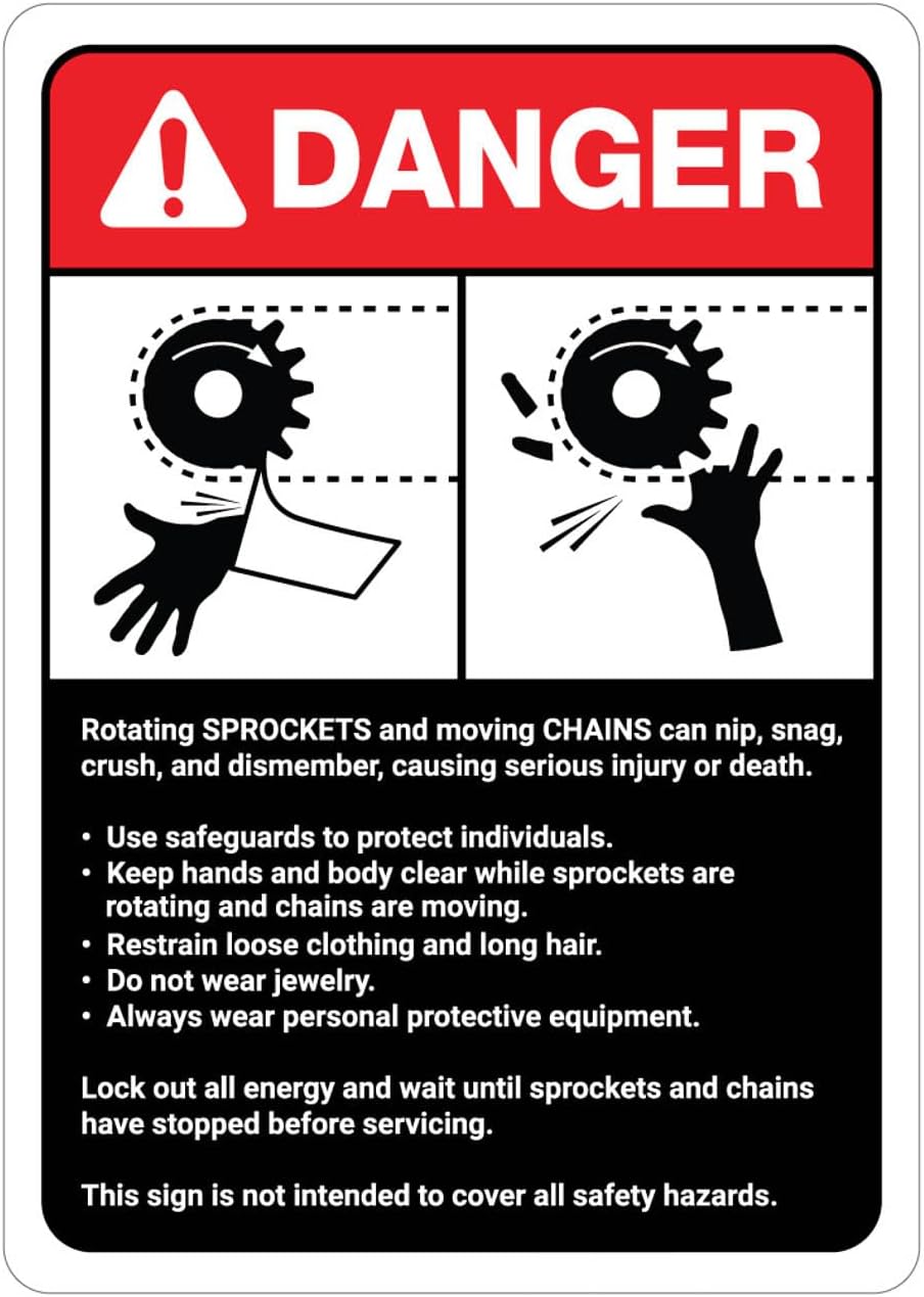 Ansi Chain - Danger: Sprocket/Chain Warning and Guidelines ANSI
