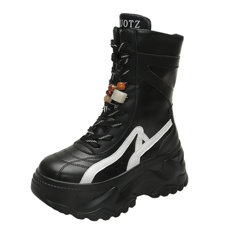 New Women 8CM Chunky Mid-Calf  - Motorcycle Chain ulasan dan harga