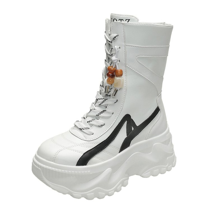 New Women 8CM Chunky Mid-Calf  - Motorcycle Chain ulasan dan harga