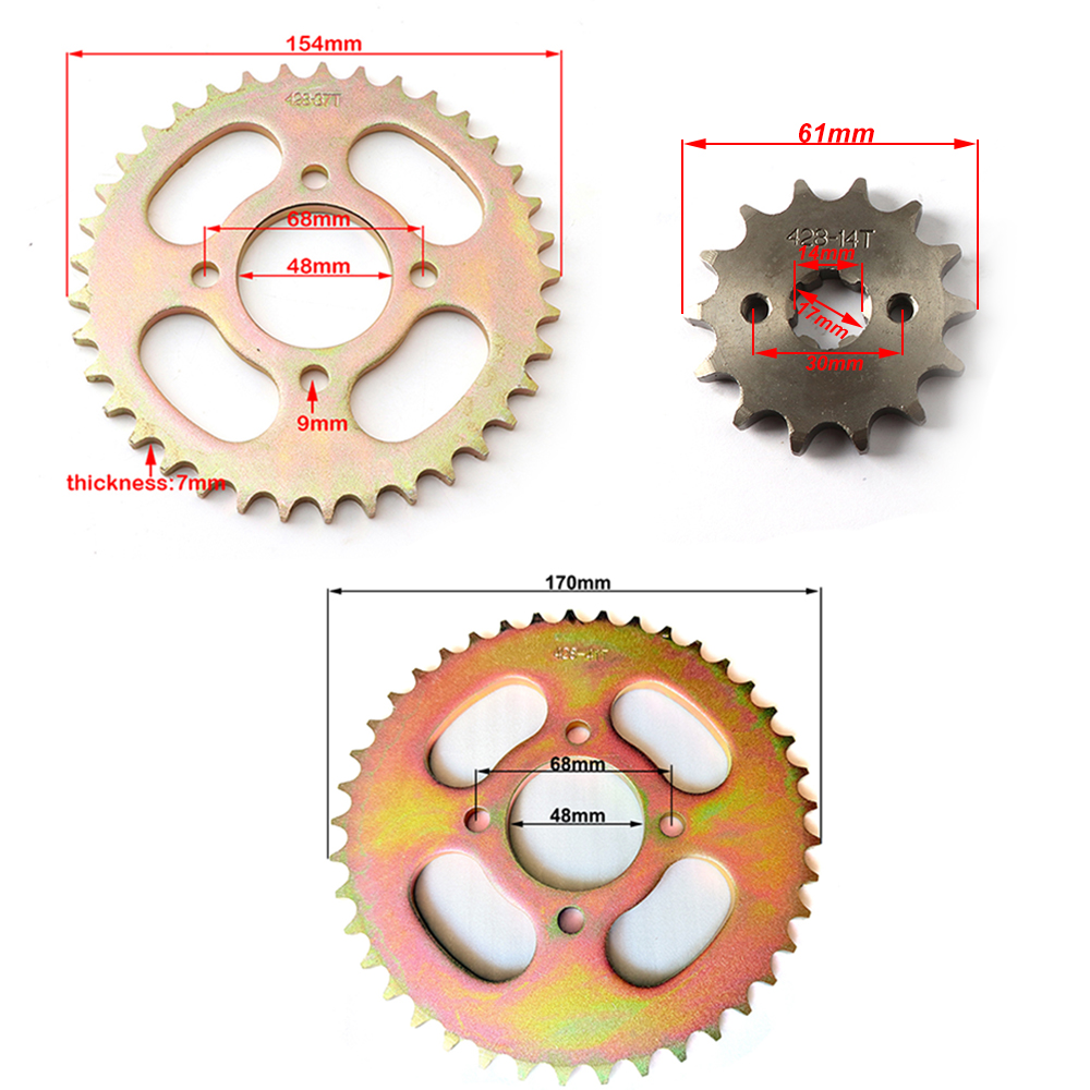 ATV 428 Front Rear Sprocket 11 - 428 Chain ulasan dan harga