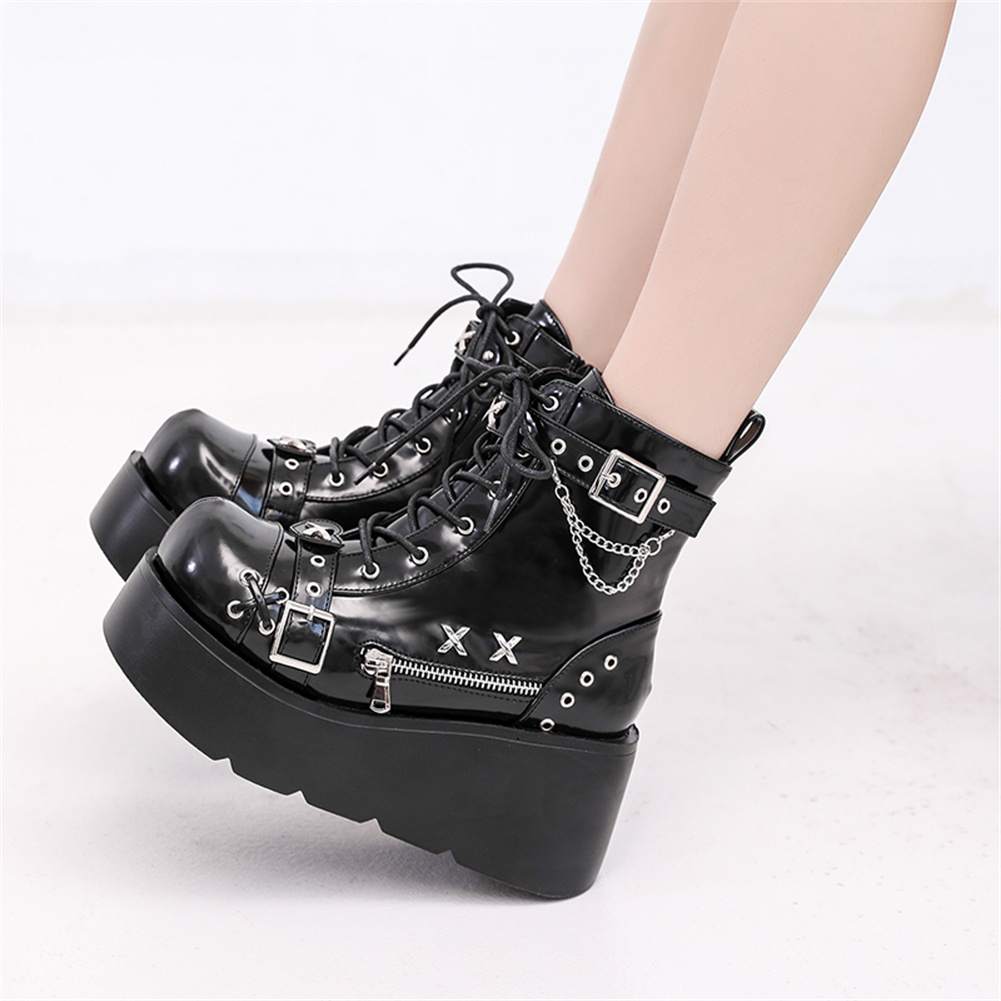 Brand New Ladies Goth Platform - Motorcycle Chain ulasan dan harga