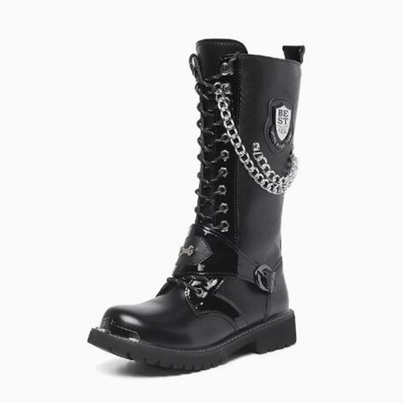 Men Fashion Motorcycle Boots M - Steel Chain ulasan dan harga