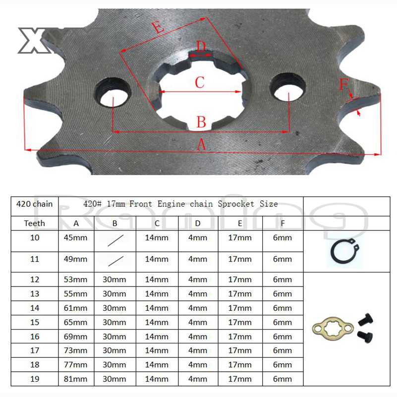 New 420# 17mm  Front Engine Sp - Sprocket Chain ulasan dan harga